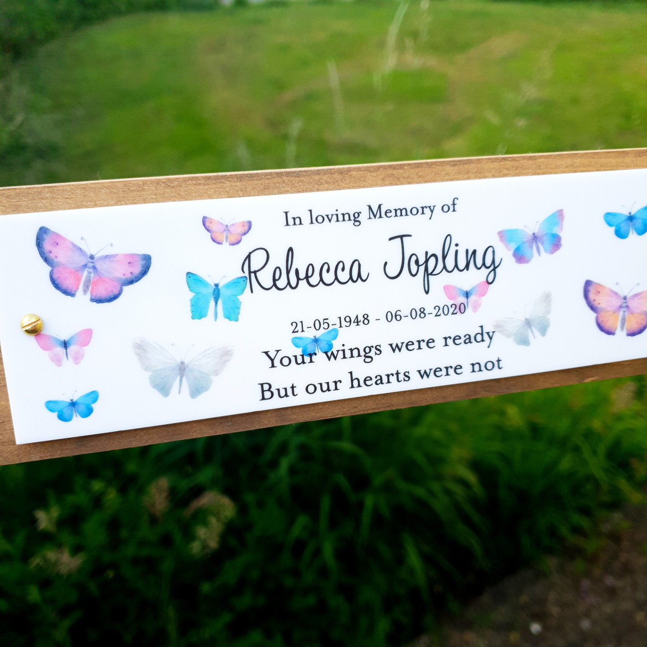 Printed Butterfly Memorial Plaque