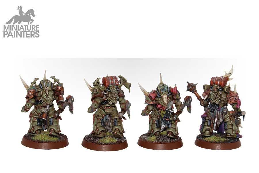 DEATH GUARD PLAGUE MARINES (x7) - MINIATURE PAINTERS