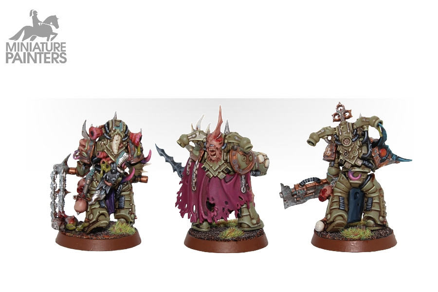 DEATH GUARD PLAGUE MARINES (x7) - MINIATURE PAINTERS
