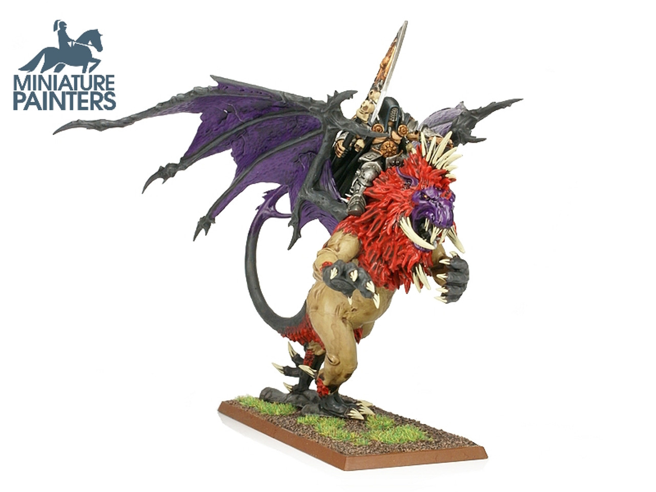 SLAVES TO DARKNESS CHAOS LORD ON MANTICORE - MINIATURE PAINTERS