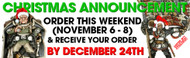 news - ORDER THIS WEEKND FOR CHRISTMAS