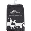 Rustic Design Cotton Kitchen Dish Towel - Farmhouse Goats Are Like Potato Chips 28x28 from Primitives by Kathy