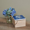 Decorative Wooden Keepsake Hinged Box With Lid - Blue Floral Print Design 4x4 from Primitives by Kathy