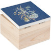 Decorative Wooden Keepsake Hinged Box With Lid - Blue Floral Print Design 4x4 from Primitives by Kathy