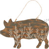 Decorative Farmshouse Hanging Wall Decor - Floral Print Pig - Rustic Design 11.5 Inch from Primitives by Kathy