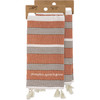 Fall Colored Woven Striped Cotton Kitchen Dish Towel - Pumpkin Spice Is Gross 20x28 from Primitives by Kathy