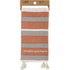 Fall Colored Woven Striped Cotton Kitchen Dish Towel - Pumpkin Spice Is Gross 20x28 from Primitives by Kathy