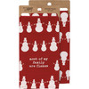 Red & White Cotton Kitchen Dish Towel - Most Of My Family Are Flakes - Snowman Print 20x26 from Primitives by Kathy