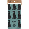 Dog Lover Cotton Kitchen Dish Towel - All You Need Is Love And A Lab 20x26 from Primitives by Kathy