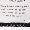 Halloween Collection Cotton Kitchen Dish Towel - When Black Cats Prowl & Pumpkins Gleam 28x28 from Primitives by Kathy