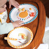 Set of 4 Children's Meal Set - Sunshine And Rainbows - Bowl & Plate & Cup & Fork from Primitives by Kathy
