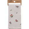 Cotton Linen Kitchen Dish Towel - Bees Mushrooms & Flowers 20x26 from Primitives by Kathy