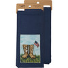 Patriotic Cotton Kitchen Dish Towel - Soldier's Boots With American Flag 20x28 from Primitives by Kathy