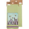 Cotton Kitchen Dish Towel - Lavender Flowers & Bumblebees Design 20x28 from Primitives by Kathy