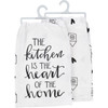 Cotton Kitchen Dish Towel - The Kitchen Is The Heart Of The Home - Hearts & House Print 28x28 from Primitives by Kathy