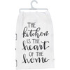 Cotton Kitchen Dish Towel - The Kitchen Is The Heart Of The Home - Hearts & House Print 28x28 from Primitives by Kathy