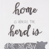 Farmhouse Themed Cotton Kitchen Dish Towel - Home Is Where The Herd Is 20x26 - Cow Design  from Primitives by Kathy