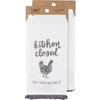 Farmhouse Chicken Dish Towel - Kitchen Closed This Chick Has Had It 20x26 from Primitives by Kathy