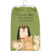 Pet Lover Cotton Kitchen Dish Towel - A Happy Home Has Pet Hair Everywhere 28x28 from Primitives by Kathy