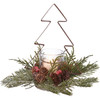 Decorative Candle Holder - Christmas Tree Design - Artificial Pine & Berries 11 Inch from Primitives by Kathy