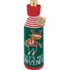 Wine Bottle Sock Holder- Let's Get Blitzened - Reindeer Drinking from Primitives by Kathy