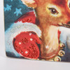 Decorative Wooden Block Sign - Sleigh All Day - Smiling Santa With Reindeer 4x4 from Primitives by Kathy