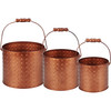 Set of 3 Metal Buckets - Copper Dots Design (Various Sizes) from Primitives by Kathy