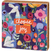 Vibrant Color Floral Design Choose Joy Decorative Wooden Block Sign Décor 4x4 from Primitives by Kathy