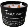 Matte Black Teacher Sentiments Soy Based Wax Candle (Sea Salt & Sage Scent) from Primitives by Kathy