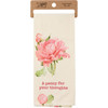 A Peony For Your Thoughts Cotton Kitchen Dish Towel 18x28 from Primitives by Kathy
