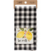 Lemon Branch & Bumblebee Be Zesty Buffalo Check Cotton Kitchen Dish Towel 20x28 from Primitives by Kathy