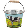 Set of 4 Farmhouse Animals Small Double Sided Tin Buckets (Sheep Cow & Pig) from Primitives by Kathy