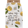Lemon Floral Design When Life Gets Sour Sweeten It With Gratitude Cotton Kitchen Dish Towel from Primitives by Kathy