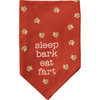 Large Red Pawpring Design Dog Pet Bandana (I Chase Taco Trucks & Sleep Bark Eat Fart) 21x21 from Primitives by Kathy