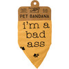 Large Yellow Pawprint Design Dog Pet Bandana (I Love To Cuddle & I'm A Bad Ass) 21x21 from Primitives by Kathy