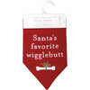 Dog Lover Santa's Favorite Wigglebutt Large Cotton Reversible Collar Pet Bandana 11.5 Inch from Primitives by Kathy