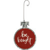 Set of 3 Galvanized Metal Hanging Christmas Ornaments - Be Merry Be Bright Be Jolly - 3.75 Inch Red from Primitives by Kathy