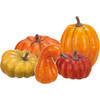 Set of 5 Decorative Pumpkin & Gourd Figurines - Orange Mix - Fall Collection from Primitives by Kathy