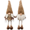Set of 2 Sitting Gnome Figurines - Felt - Brown Colors With Fabric Hats 19 Inch from Primitives by Kathy
