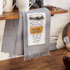 Cotton Stitched Art Kitchen Dish Towel - But First Coffee - Gray 20x28 from Primitives by Kathy