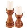 Set of 2 Wooden Beaded Candle Holders - Cottage Collection from Primitives by Kathy