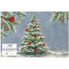 Pack of 24 Single Use Tear Off Paper Placemats - Winter Cardinals & Snowy Pine Trees 17.5 Inch x 12 Inch from Primitives by Kathy