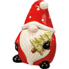 Ceramic Santa Gnome Holding Pine Tree Cookie Jar 10 Inch from Primitives by Kathy