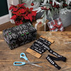 Black & White Cotton Gift Wrapping Ribbon - Holiday Cheer - 10 Yards x 1.25 Inch - Christmas Collection from Primitives by Kathy