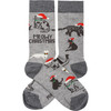 Cat Lover Colorfully Printed Cotton Socks - Meowy Christmas from Primitives by Kathy