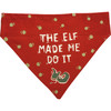 Large Reversible Dog Collar Bandana - The Elf Made Me Do It & Every Cookie You Bake - Christmas Collection from Primitives by Kathy