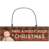 Set of 3 Wooden Buffalo Check Snowman Christmas Ornaments - Love Never Melts & Jolly Christmas from Primitives by Kathy