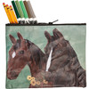 Horse Lover Double Sided Zipper Wallet Pouch - Watercolor Horses 9.5 In x 7 In from Primitives by Kathy