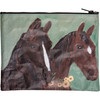 Horse Lover Double Sided Zipper Wallet Pouch - Watercolor Horses 9.5 In x 7 In from Primitives by Kathy