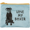 Dog Lover Double Sided Zipper Wallet - Love My Boxer - 5.25 In x 4.25 In from Primitives by Kathy